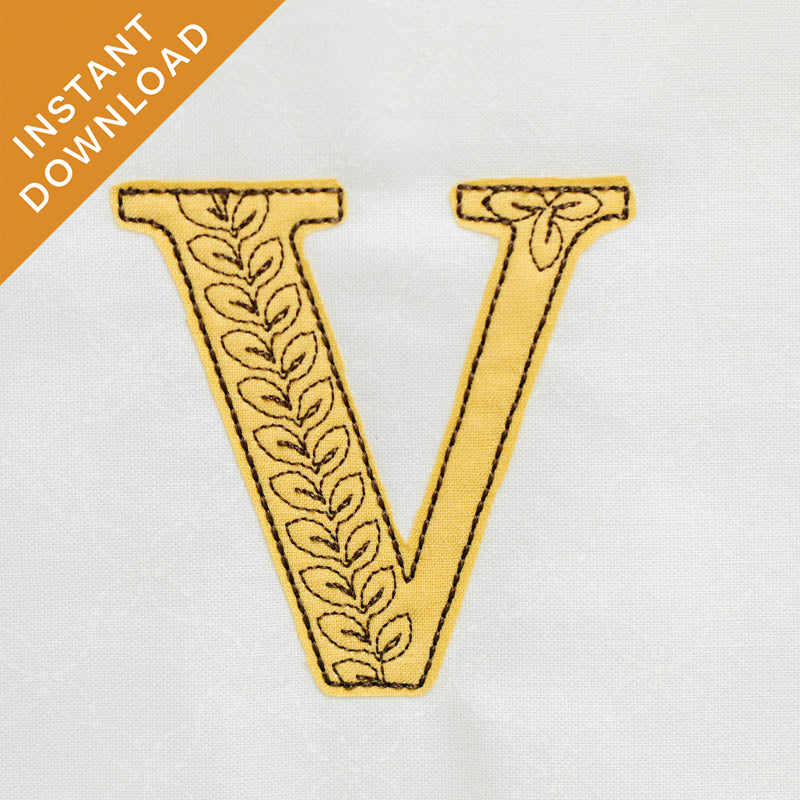 Leafy Vine Alphabet - V