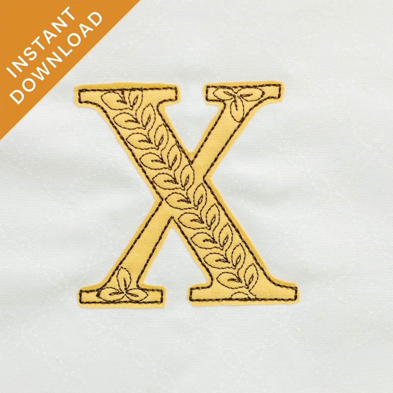 Leafy Vine Alphabet - X