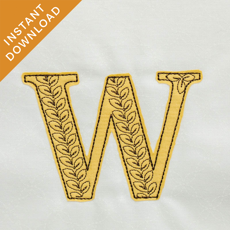 Leafy Vine Alphabet - W