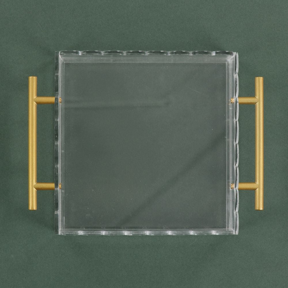 8x8 Acrylic Scalloped Tray