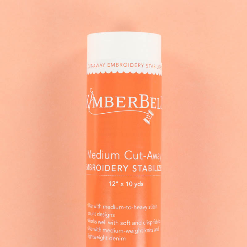 Medium Cut-Away Stabilizer on a peach background.