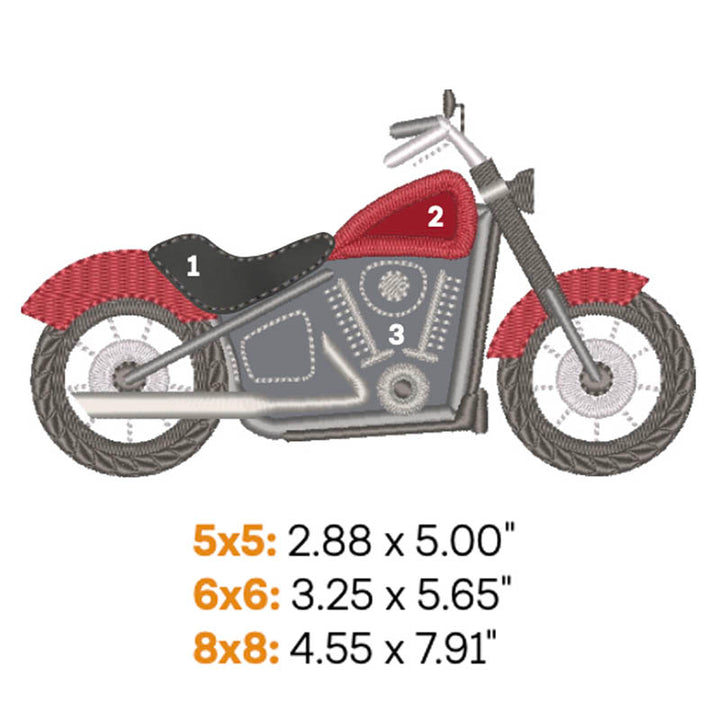 Motorcycle Applique 1 - Background Quilting