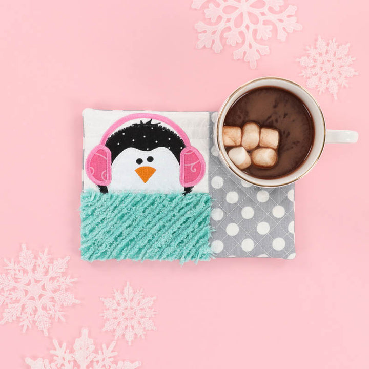 Warm and Whimsical Penguin Mug Rug (Free Download)