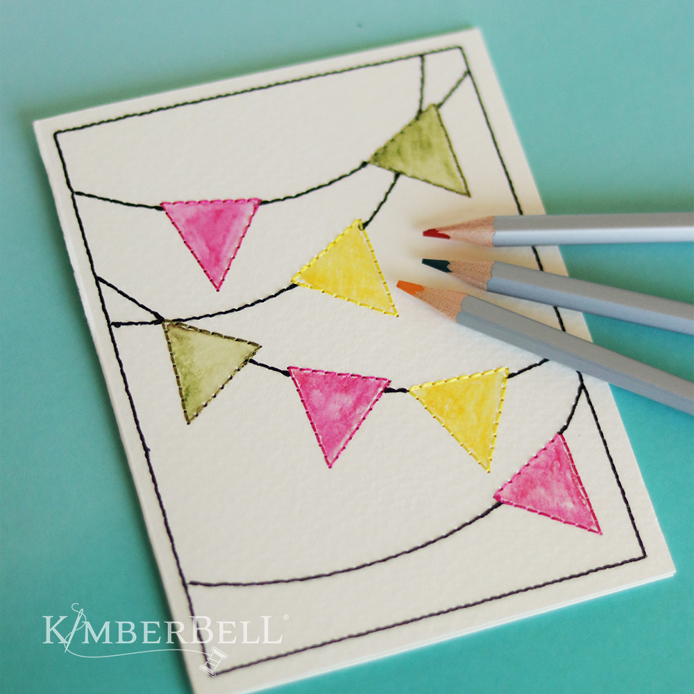Embroidered Cards: Watercolor Wishes