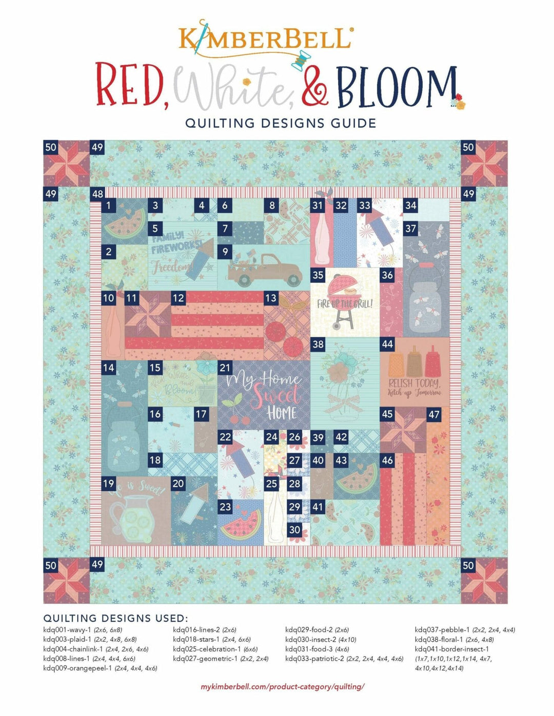 Red White and Bloom Quilting Bundle