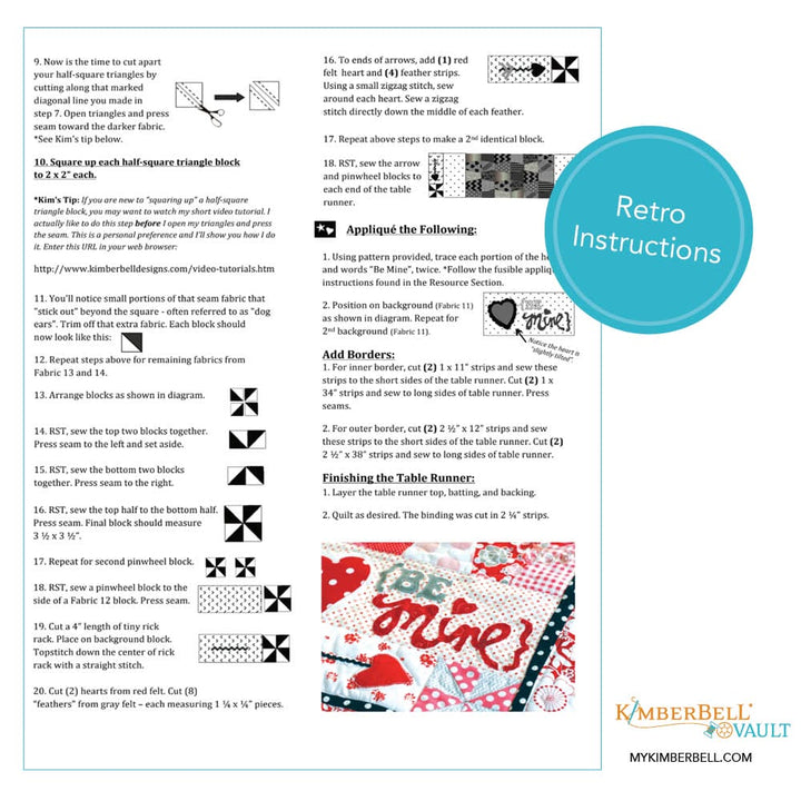 KDVT2021-KDVT1040-Be-Mine-Table-Runner Retro Instructions