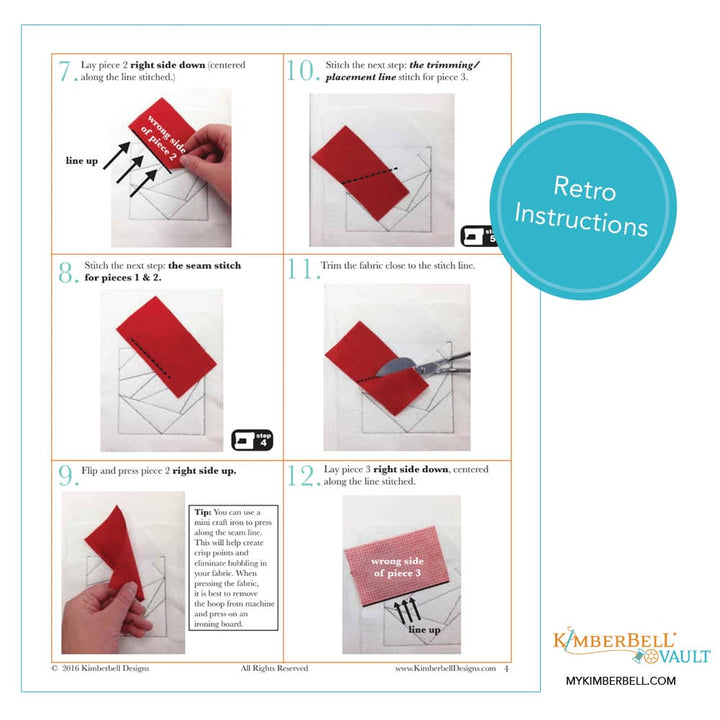 KDVT1060 Machine Embroidery Heart Retro Instructions