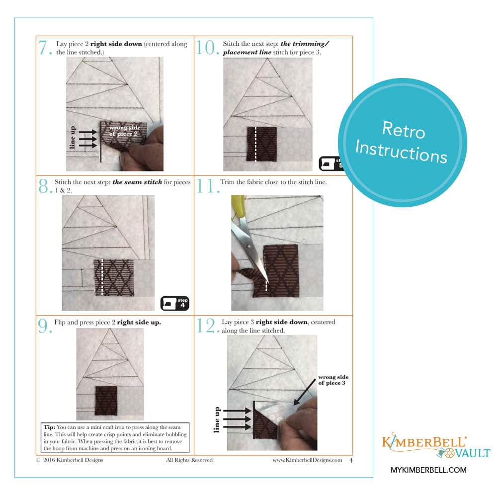 KDVT1059 Machine Embroidery Tree Retro Instructions