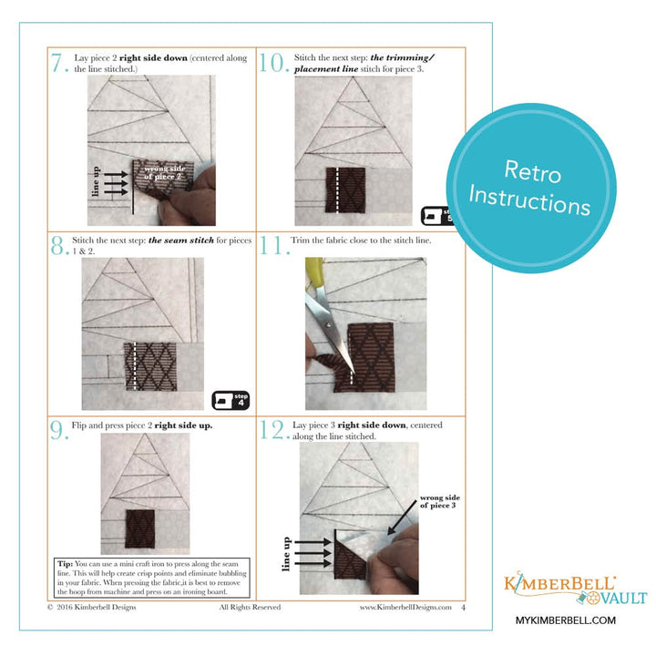 KDVT1059 Machine Embroidery Tree Retro Instructions