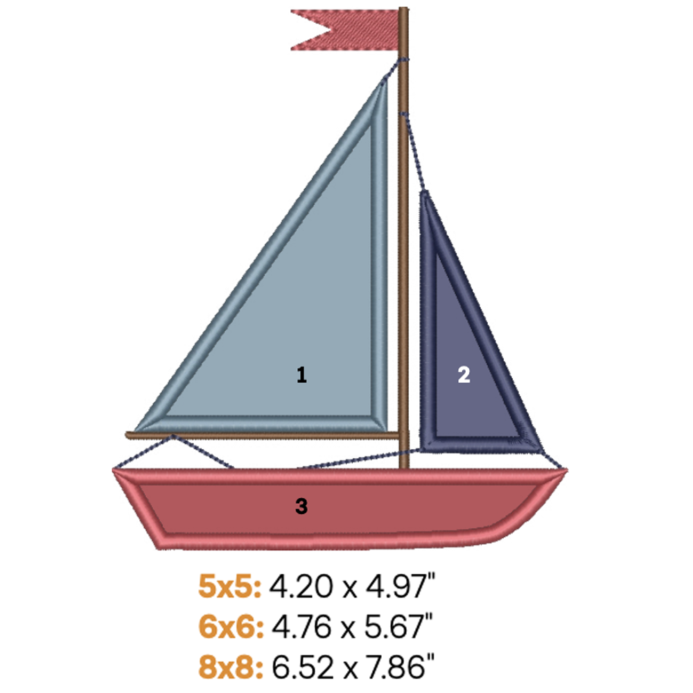 Sailboat Applique 1 (Digital Download)