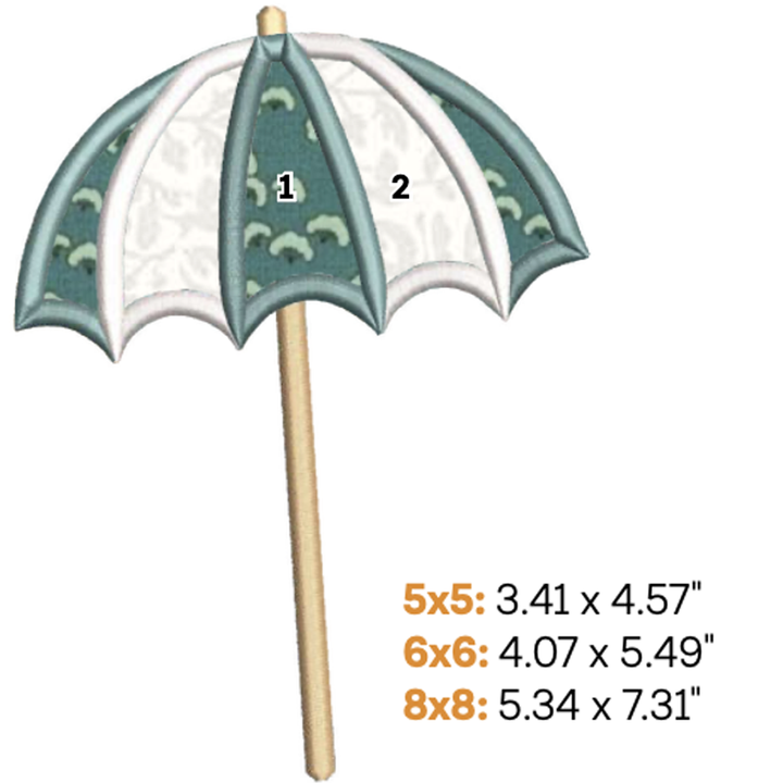 Beach Umbrella Applique 1 (Digital Download)