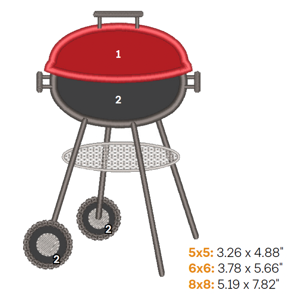 BBQ Grill Applique 1 (Digital Download)
