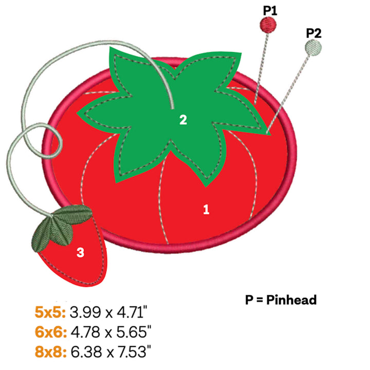 Tomato Pincushion Applique 1 (Digital Download)