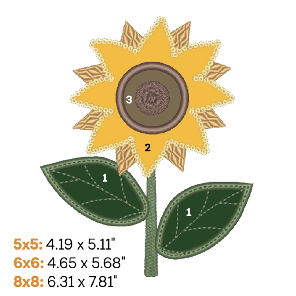 Sunflower Applique 1 (Digital Download)
