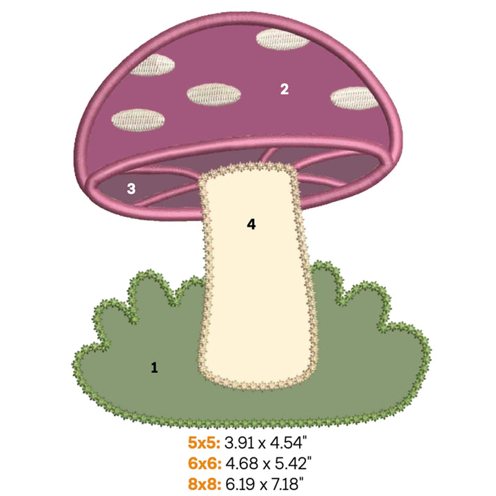 Mushroom Applique 1 (Digital Download)