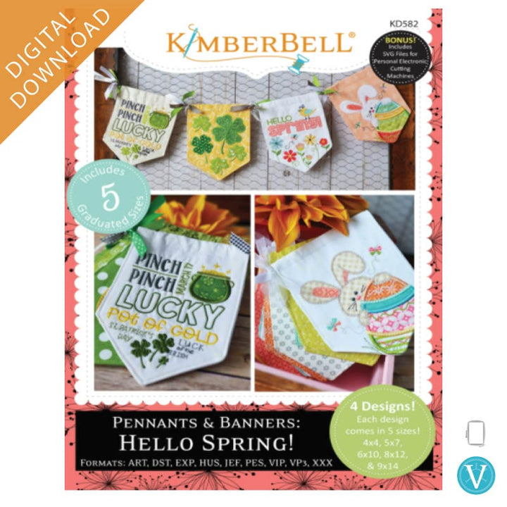 KDVT1062 Hello Spring Pennants