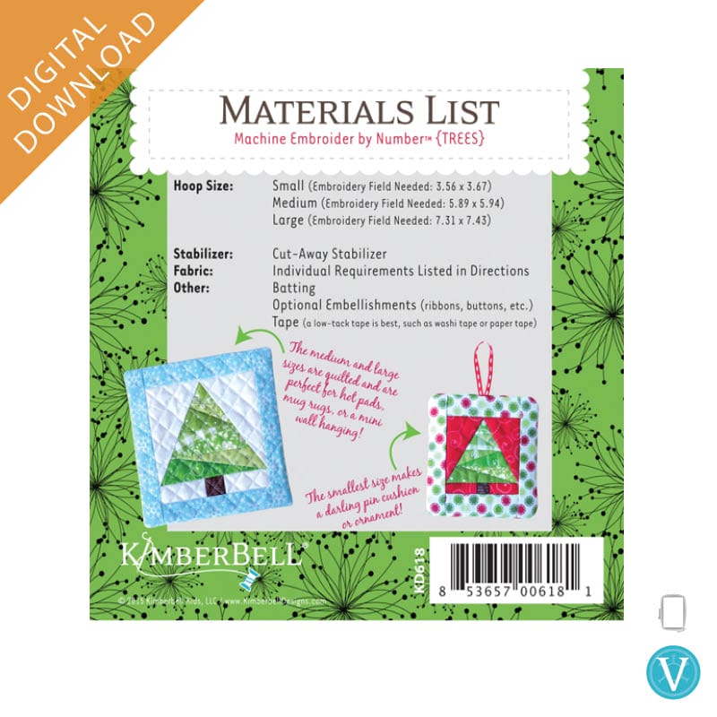 KDVT1059 Machine Embroidery Tree Back Cover