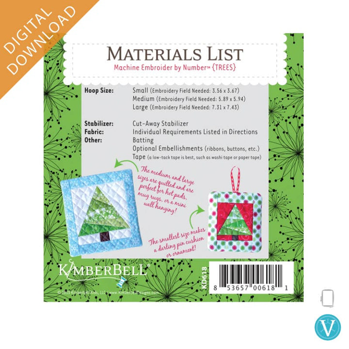 KDVT1059 Machine Embroidery Tree Back Cover