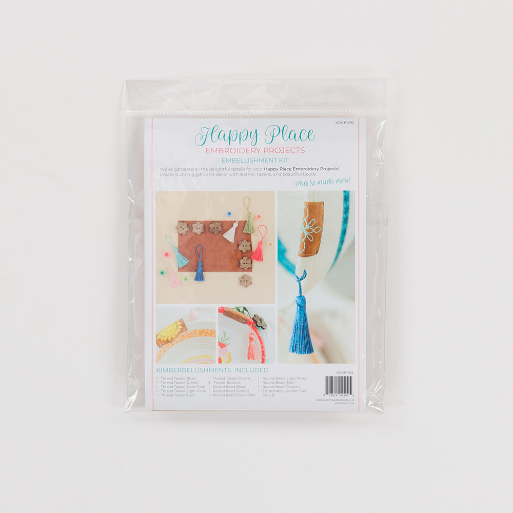 Happy Place Embroidery Projects Embellishment Kit