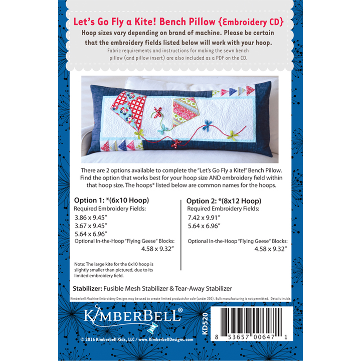 Let's Go Fly A Kite Bench Pillow
