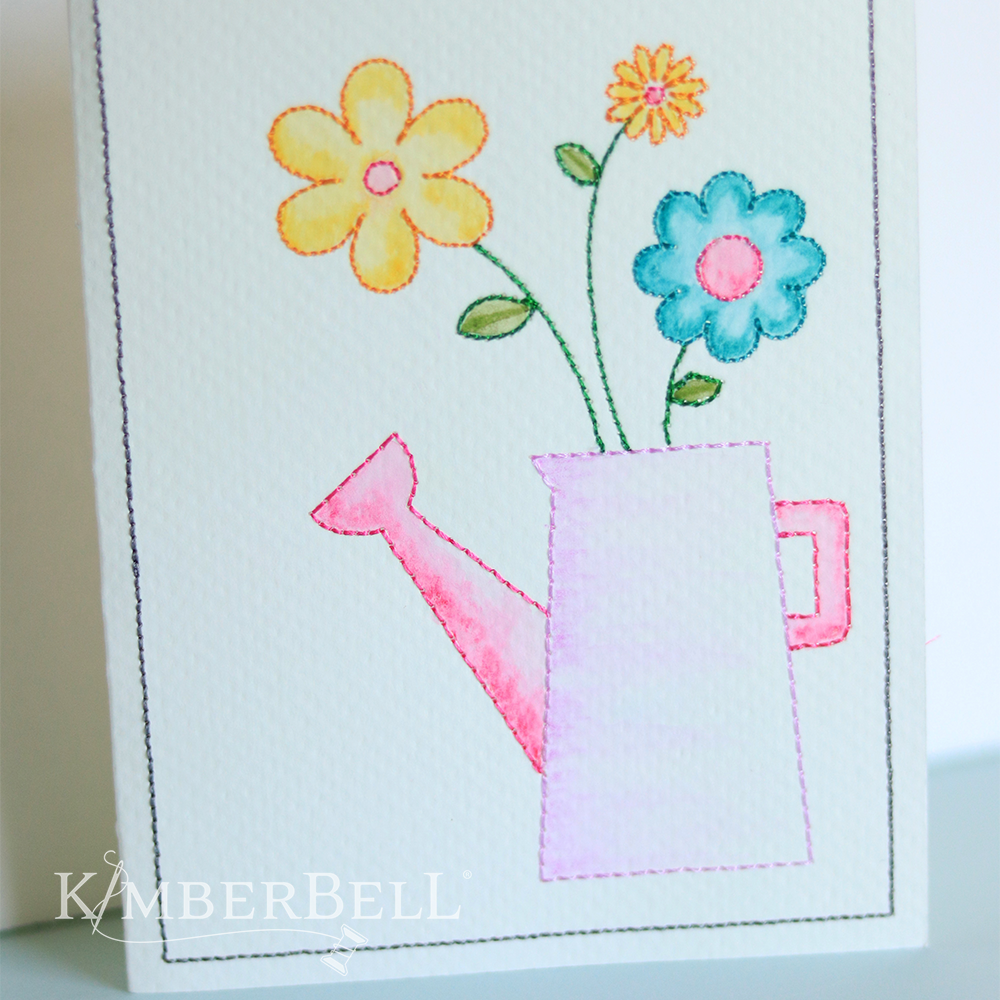 Embroidered Cards: Watercolor Wishes