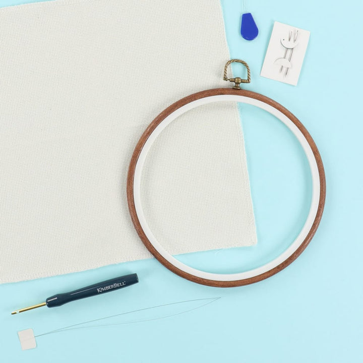 8” Round Hoop Punch Needle Kit – Includes Monk’s Cloth & Tools