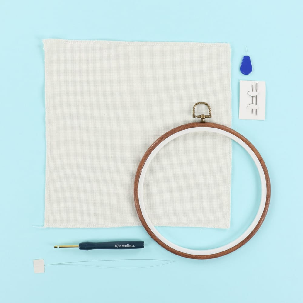 8” Round Hoop Punch Needle Kit – Includes Monk’s Cloth & Tools