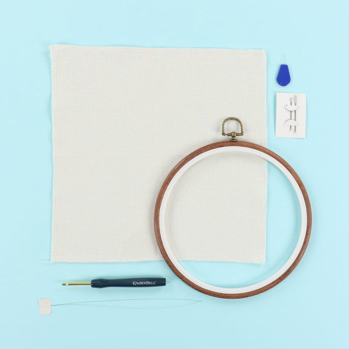 8” Round Hoop Punch Needle Kit – Includes Monk’s Cloth & Tools