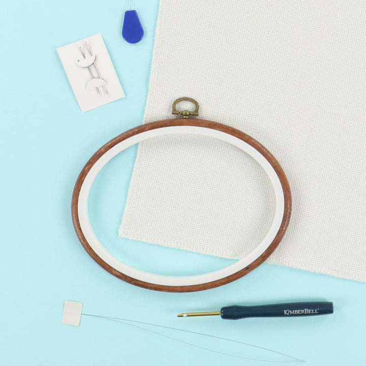 7.5” Oval Hoop Punch Needle Kit – Includes Monk’s Cloth & Tools