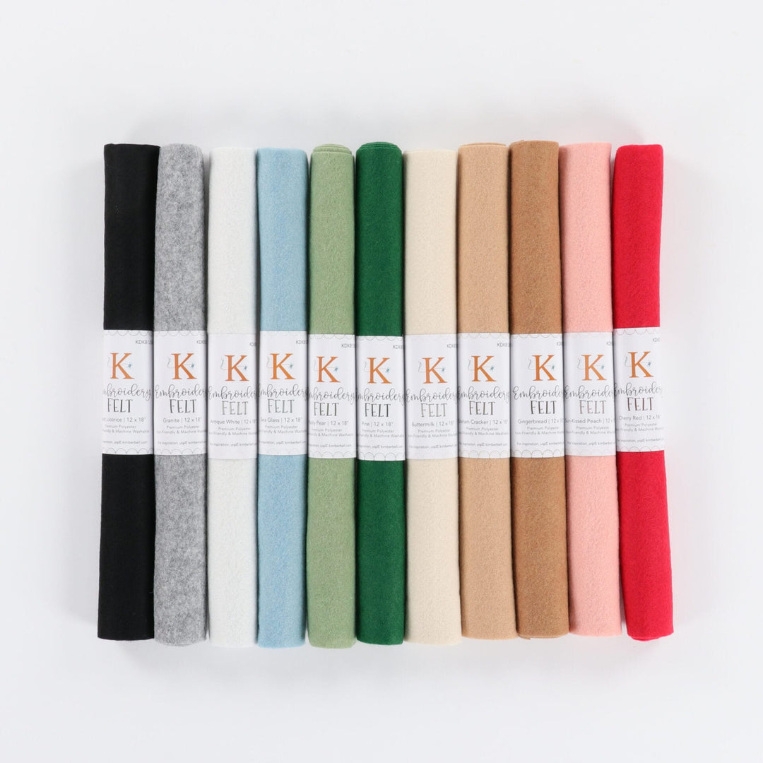 Embroidery Felt Rolls all lined up