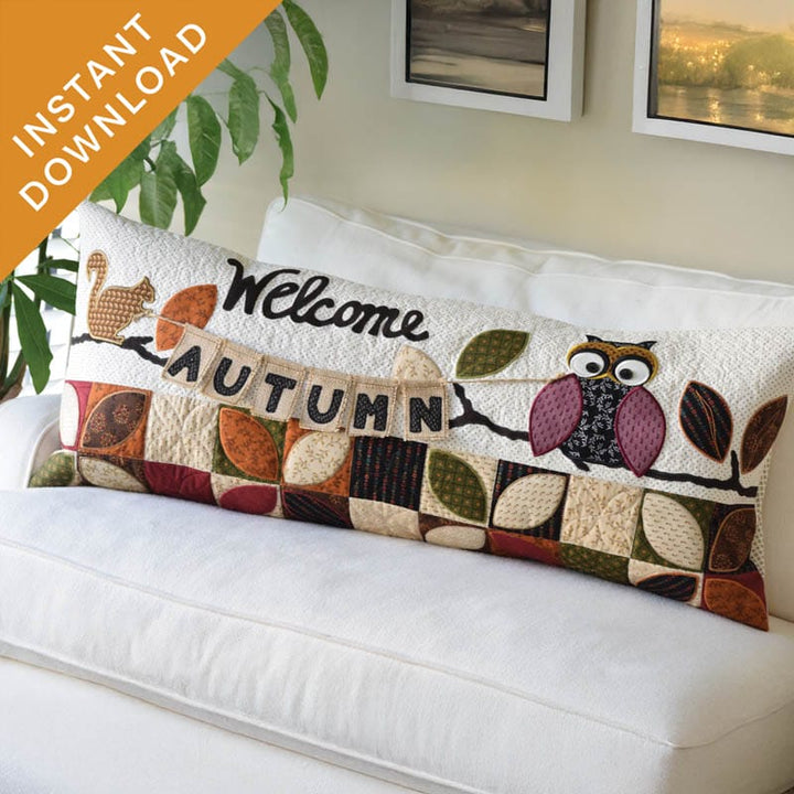 Welcome Autumn Bench Pillow (Digital Download)