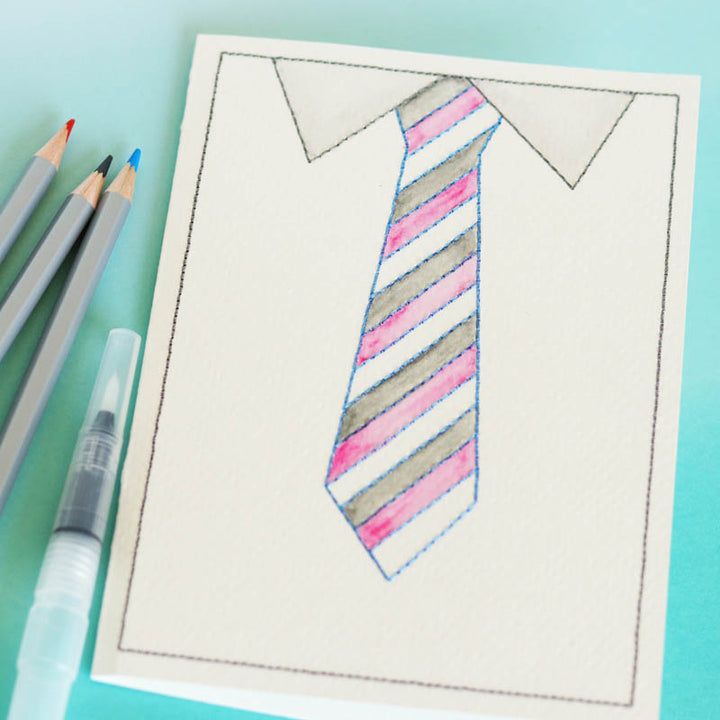 Embroidered Cards: Watercolor Wishes