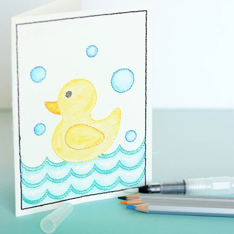 Embroidered Cards: Watercolor Wishes