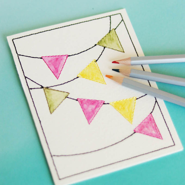 Embroidered Cards: Watercolor Wishes