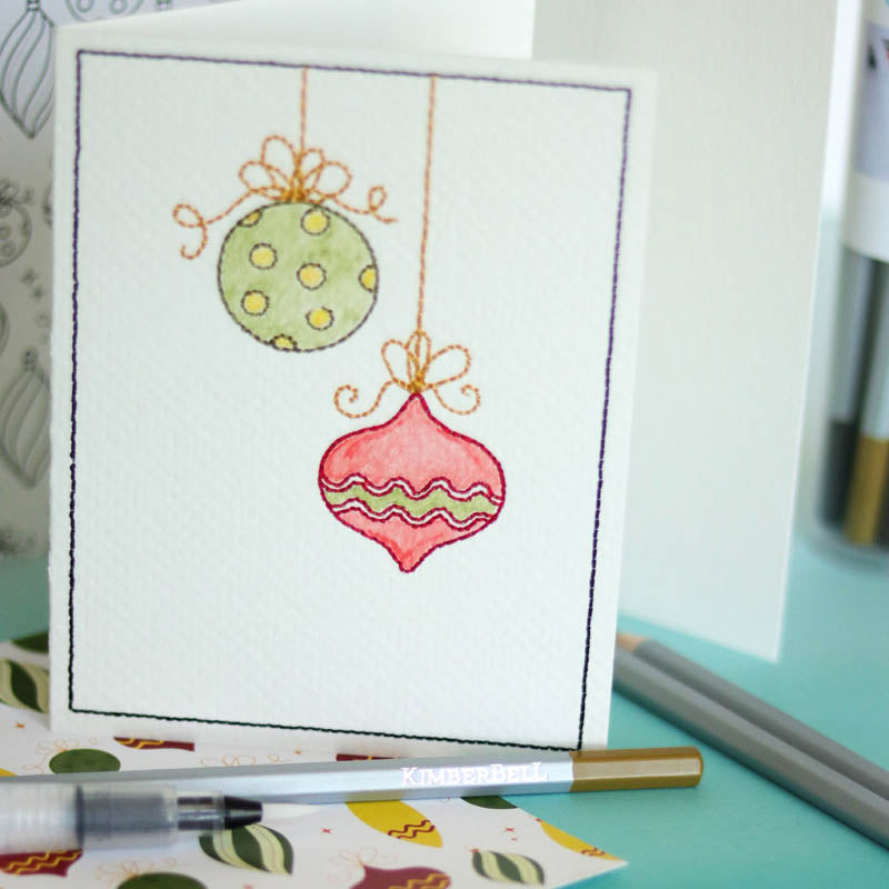 Embroidered Cards: Watercolor Wishes