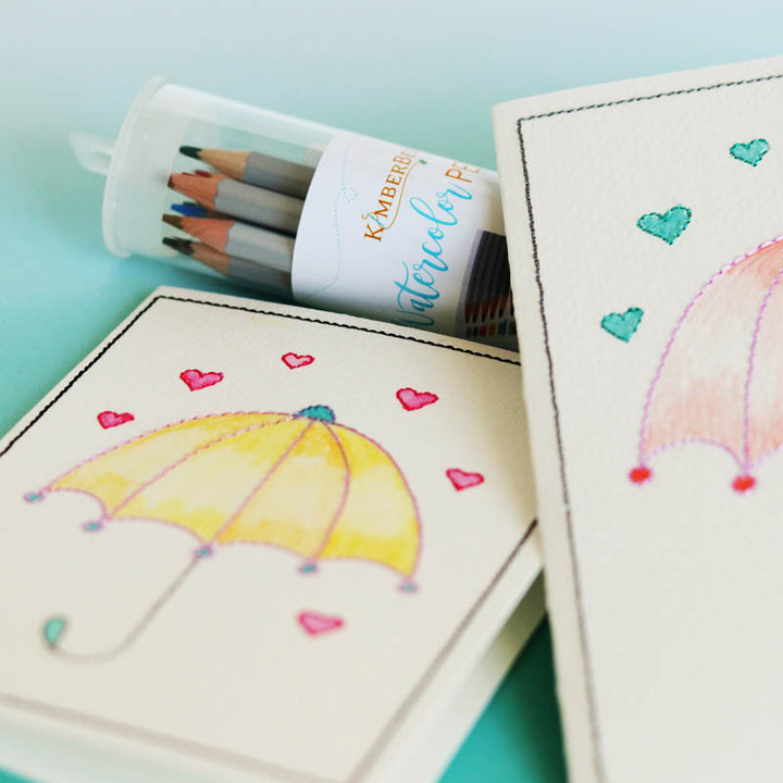 Embroidered Cards: Watercolor Wishes