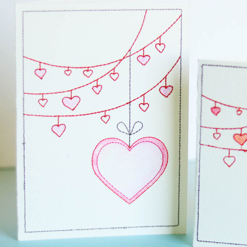 Embroidered Cards: Watercolor Wishes