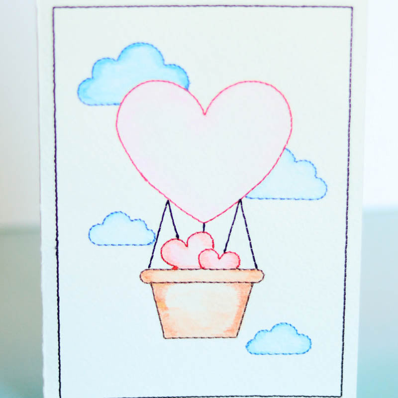 Embroidered Cards: Watercolor Wishes