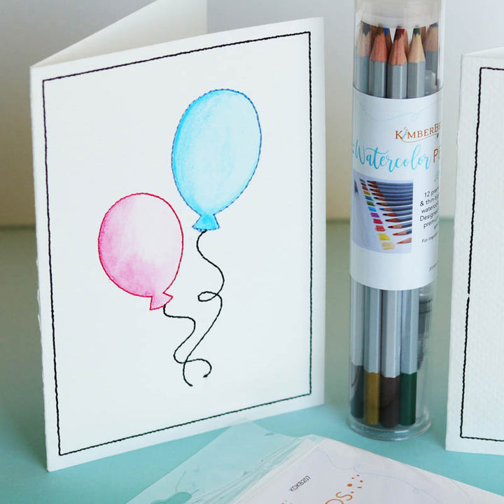 Embroidered Cards: Watercolor Wishes