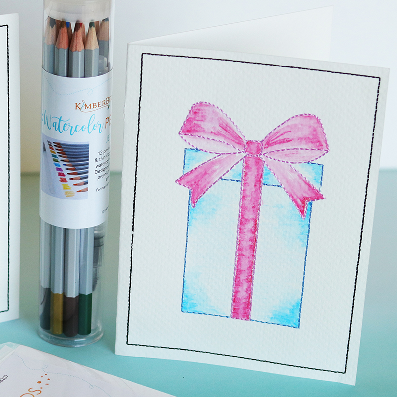 Embroidered Cards: Watercolor Wishes