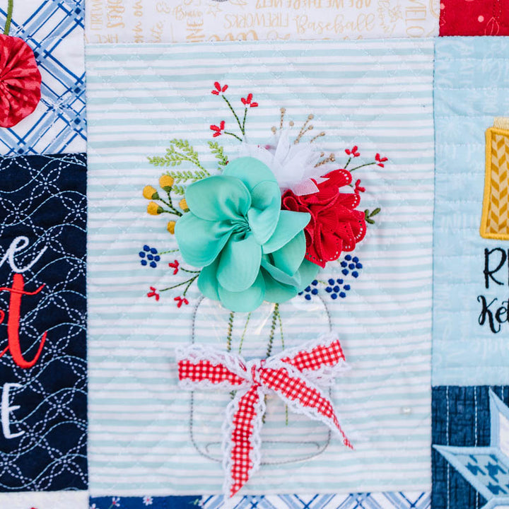 Red, White & Bloom Feature Quilt (Digital Download)
