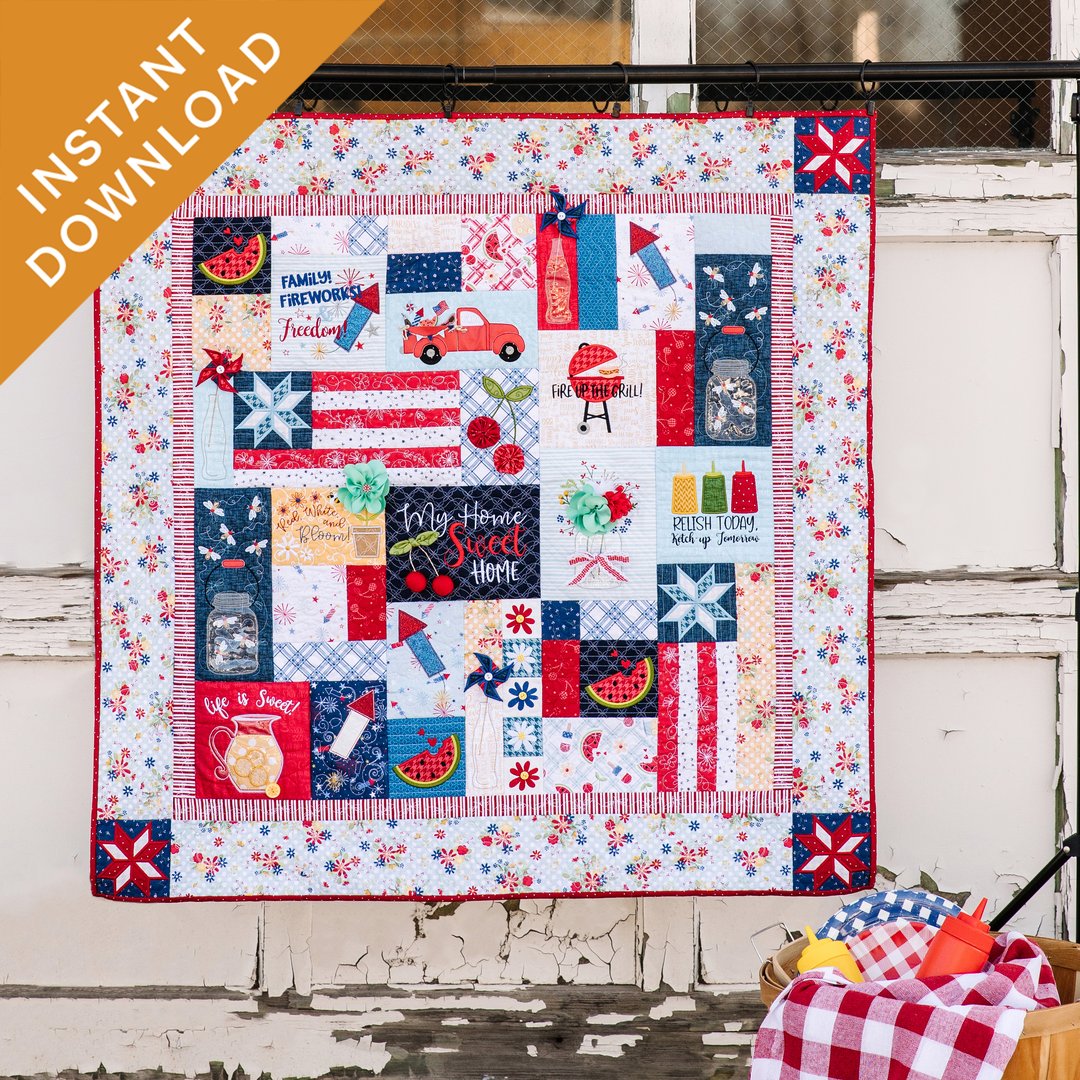 Red, White & Bloom, Machine Embroidery