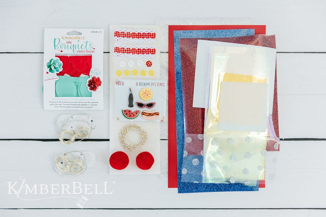 Red, White & Bloom Embellishment Kit