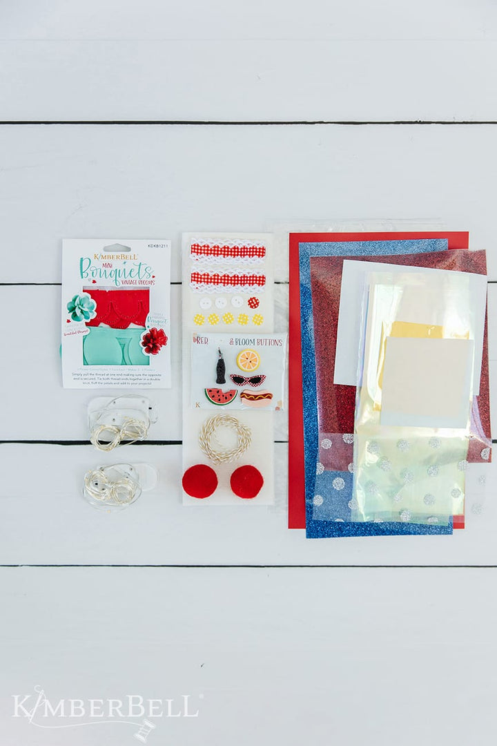 Red, White & Bloom Embellishment Kit