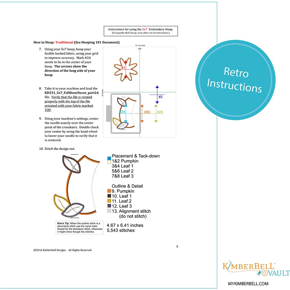 Fall Door Decor: Machine Embroidery Version