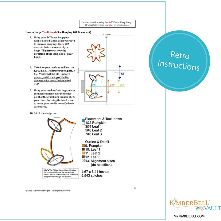 Fall Door Decor: Machine Embroidery Version