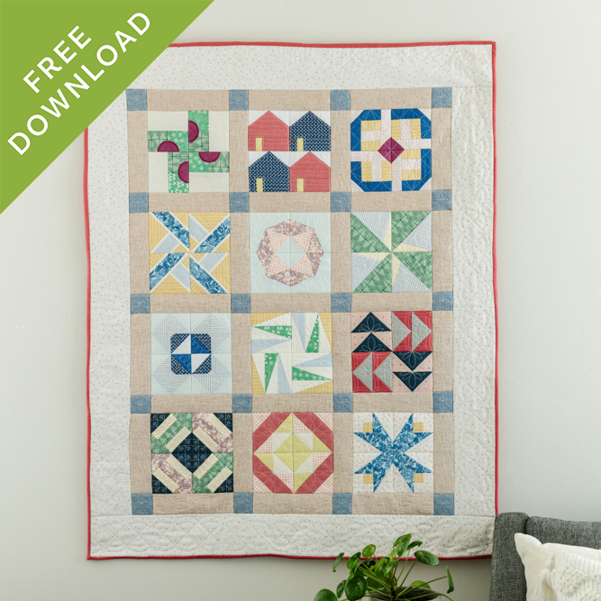 2023 Sampler Quilt Perfectly Pieced Digital Pattern (Free Download)
