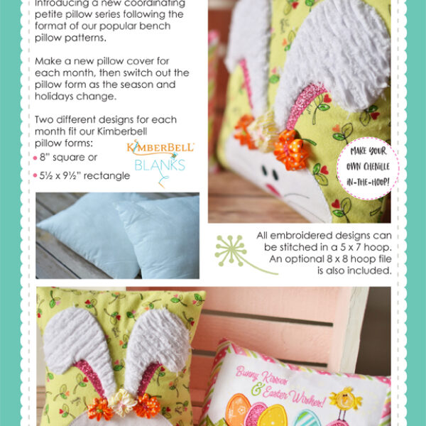 Bench Buddies: Jan, Feb, Mar, Apr, Machine Embroidery